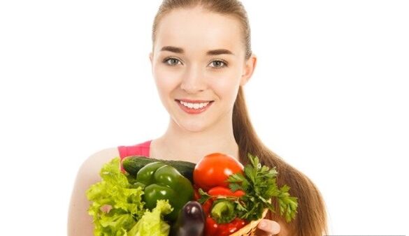 Verduras en una dieta saludable para bajar de peso.